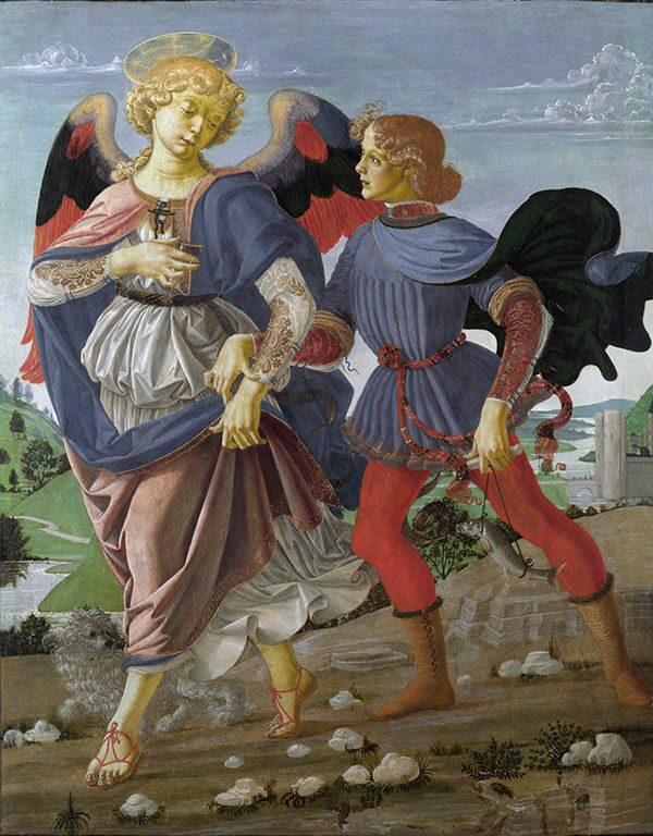 Andrea del Verrocchio "Tobias and the Angel" Tobias-Leonardo da Vinci